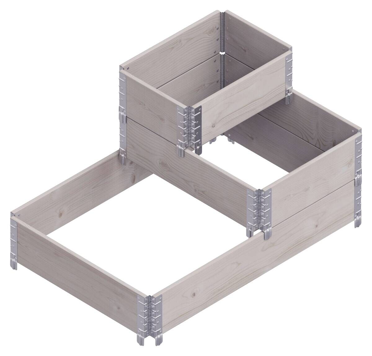 UPYARD Stufenbeet INDUSTRIAL grau Holz B/L: ca. 40x60 cm