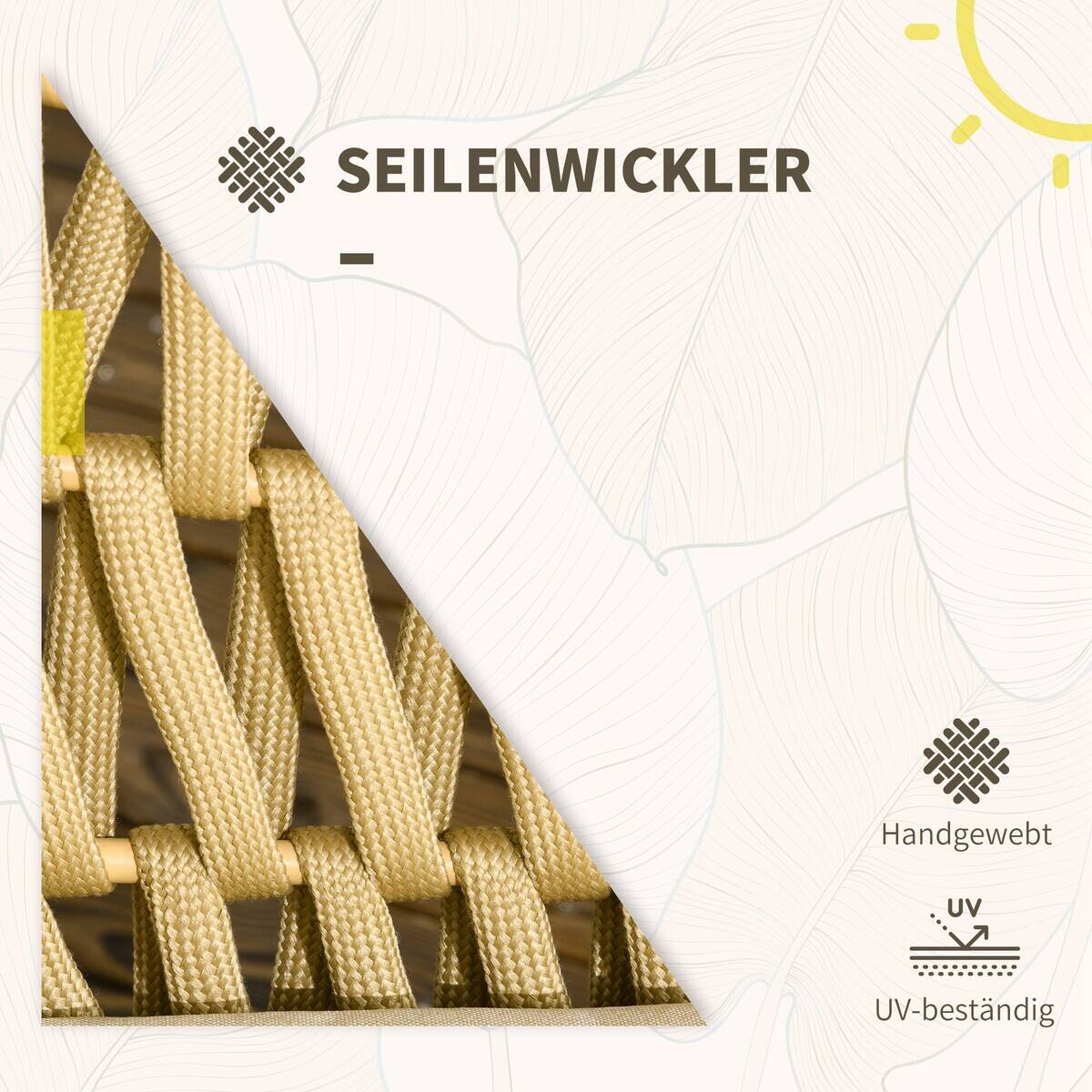 Outsunny Sitzgruppe khaki Polyester B/H/L: ca. 66x130x72 cm