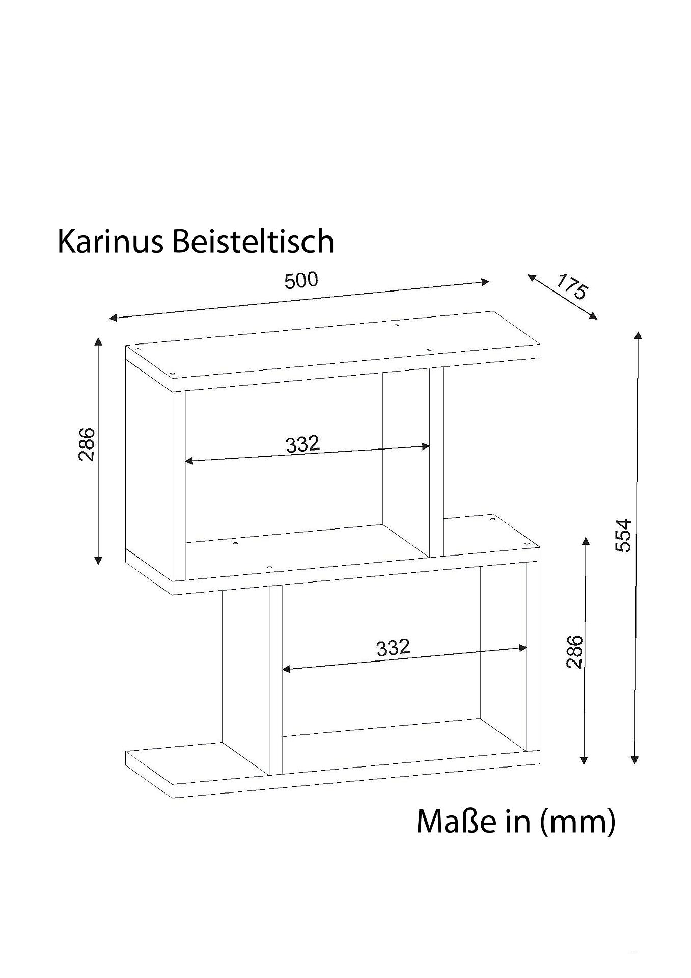 Beistelltisch Karinus weiß Spanplatte B/H/T: ca. 50x55x17 cm