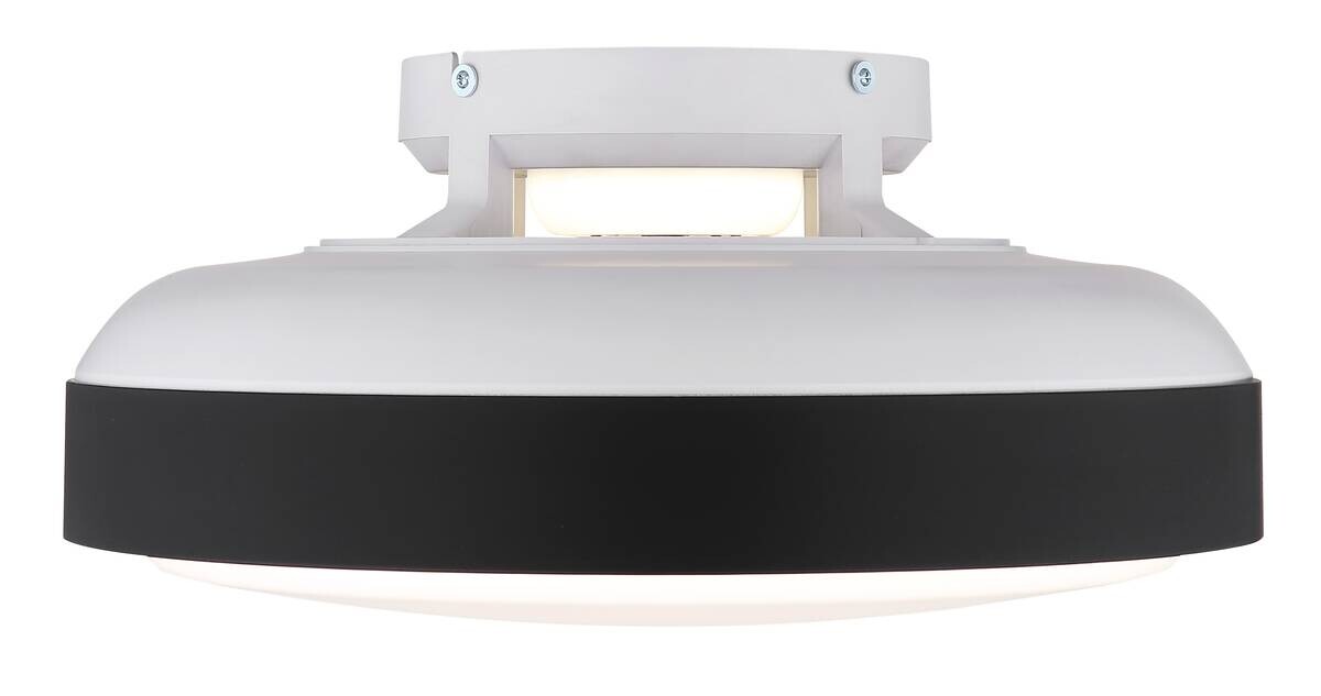 GLOBO LED-Deckenventilator mattschwarz weiß Opal Kunststoff Acryl H/D: ca. 20x45 cm 1 Brennstellen