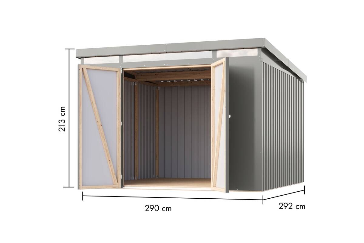 Karibu Gartenhaus IIndra 3,5 grau B/H/T: ca. 289x213x289 cm