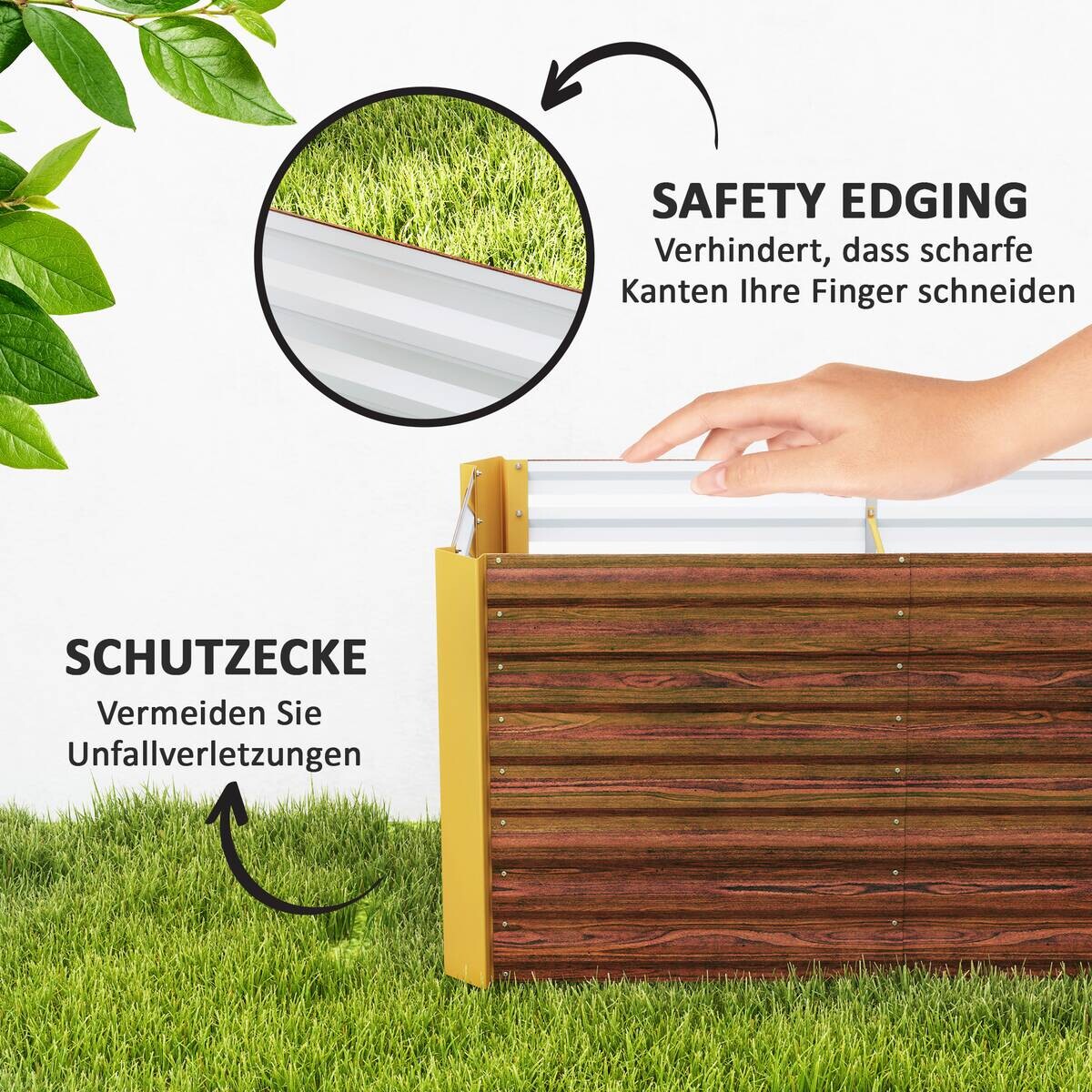 Outsunny Hochbeet 2er Set braun Stahl B/H/L: ca. 60x60x120 cm