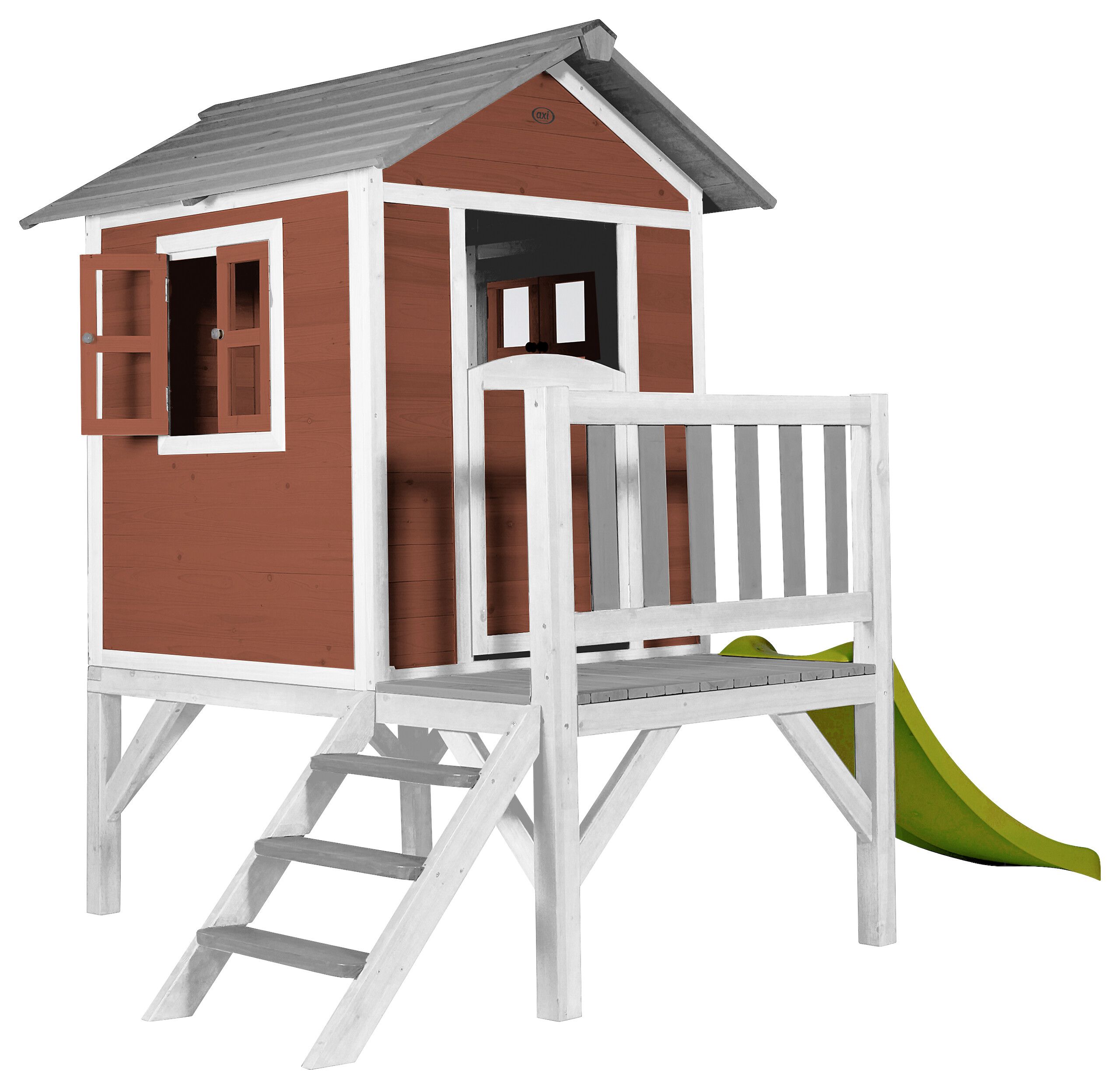 AXI Spielhaus Lodge XL rot B/H/L: ca. 240x189x167 cm