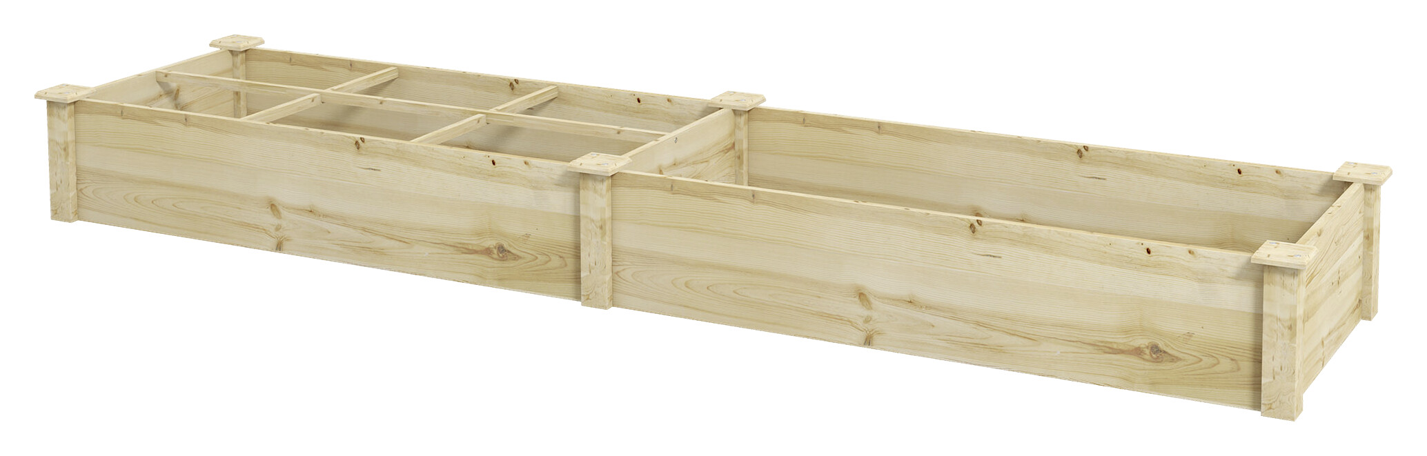 Outsunny Hochbeet natur Holz B/H/L: ca. 60x25x237 cm