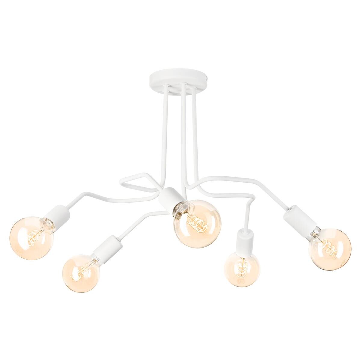 Lamkur Deckenleuchte Domino weiß Stahl H/L: ca. 40x59 cm E27 5 Brennstellen