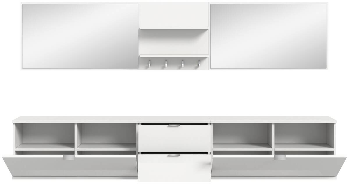 Garderobe PROJEKT X weiß weiß Hochglanz B/H/T: ca. 236x191x37 cm