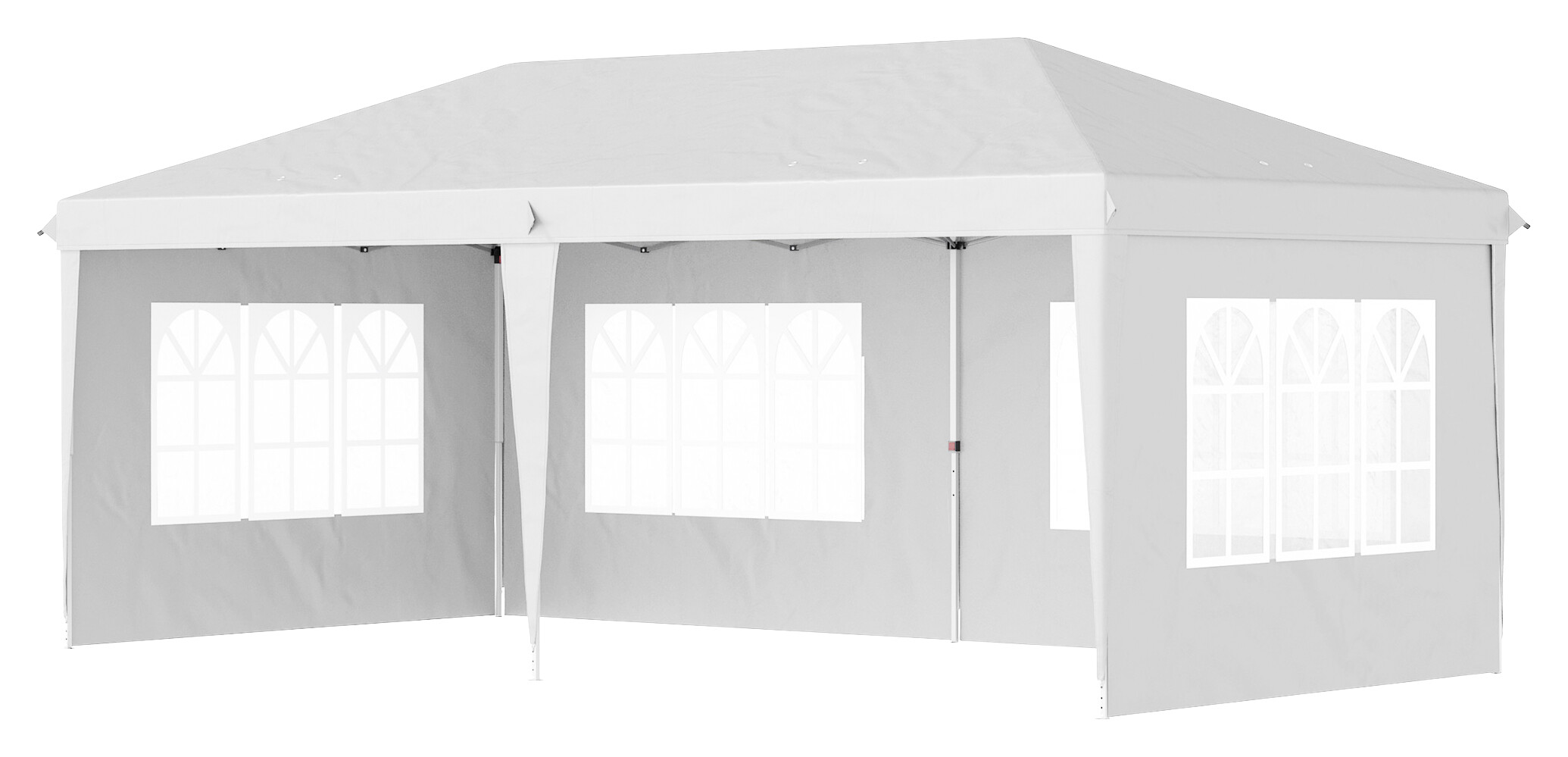 Outsunny Faltpavillon weiß Polyester-Mischgewebe B/H/L: ca. 295x270x585 cm