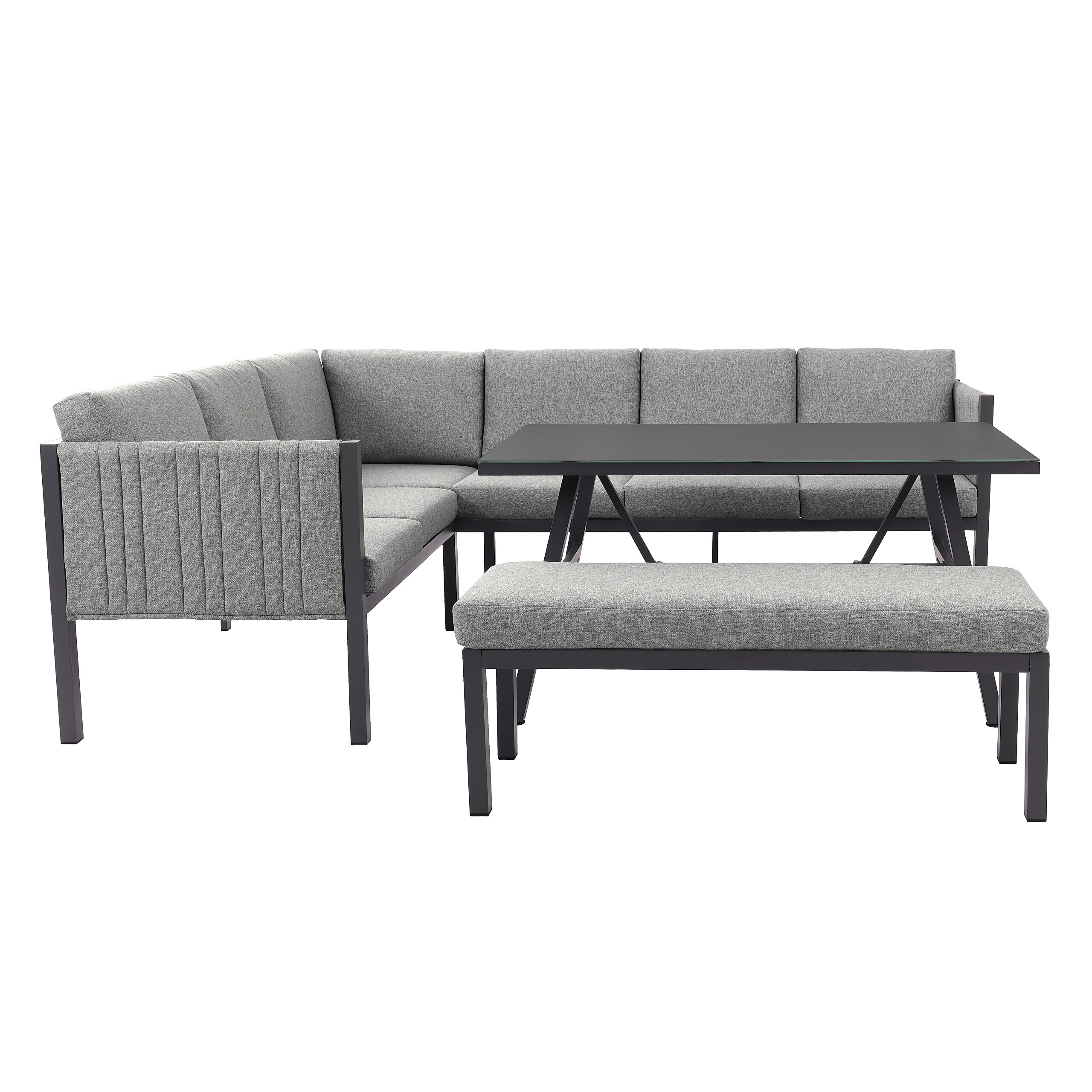 POCOline Gartensitzgruppe Alicante grau Alu