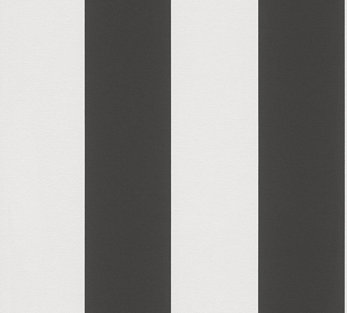 A.S.Creation Vliestapete Black & White Streifen schwarz B/L: ca. 53x1005 cm