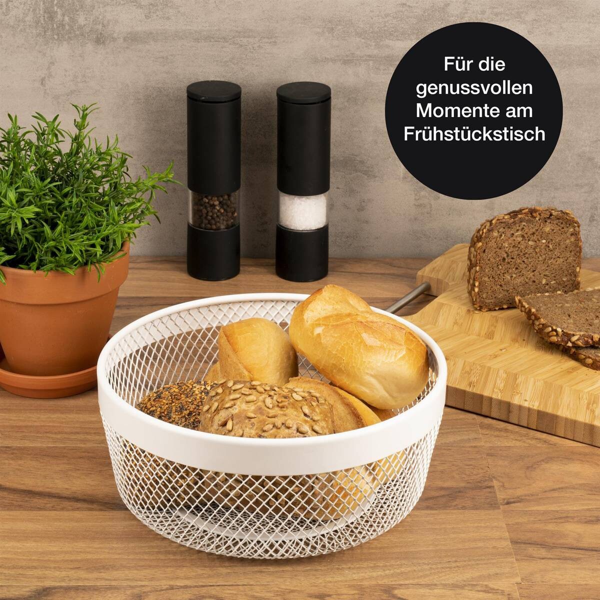 Moritz & Moritz Obstkorb weiß Metall H/D: ca. 11x25 cm