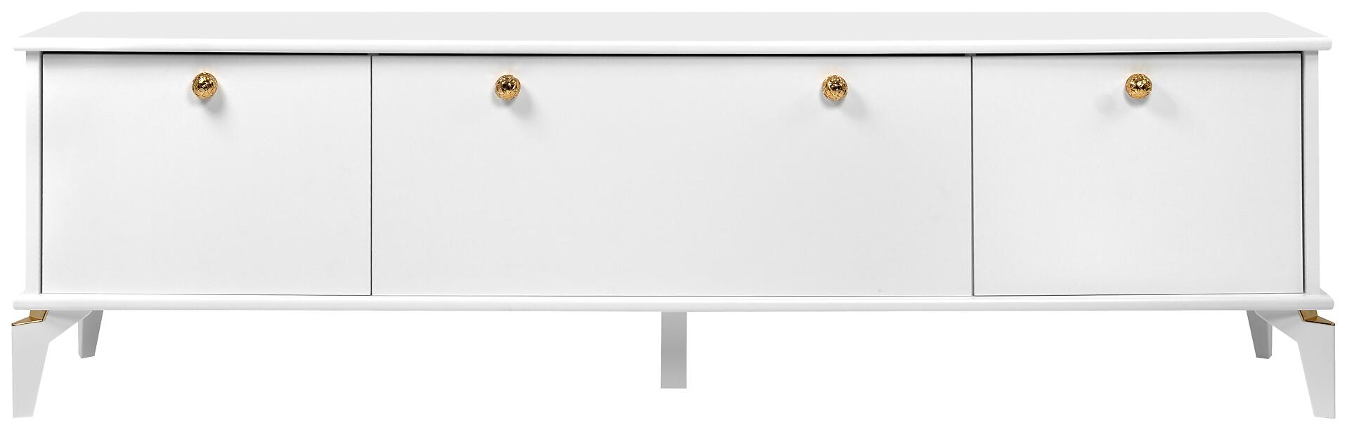 TV-Lowboard Izmir weiß Kupfer B/H/T: ca. 180x52x36 cm