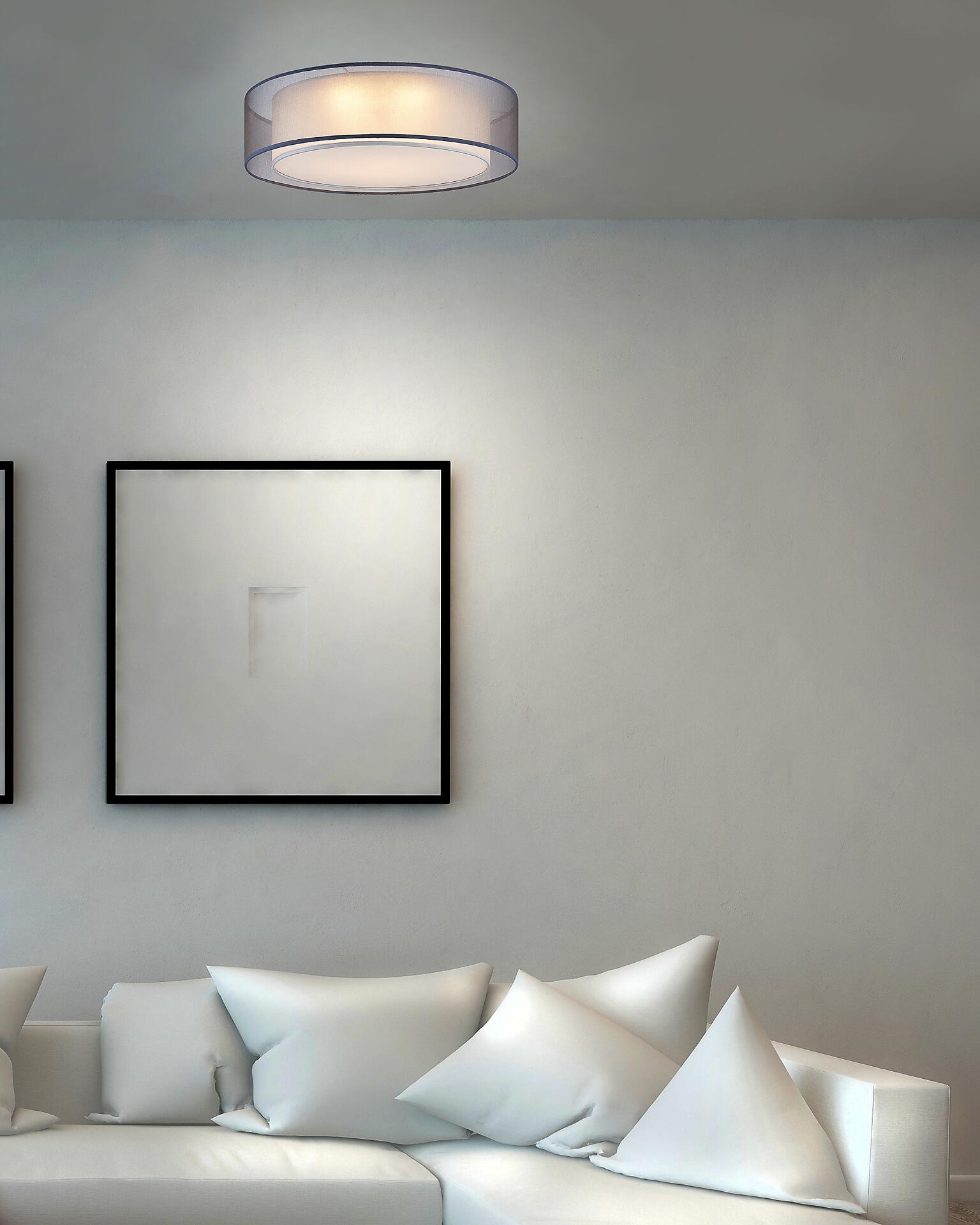 GLOBO Deckenleuchte Chloe grau Textil D: ca. 50 cm