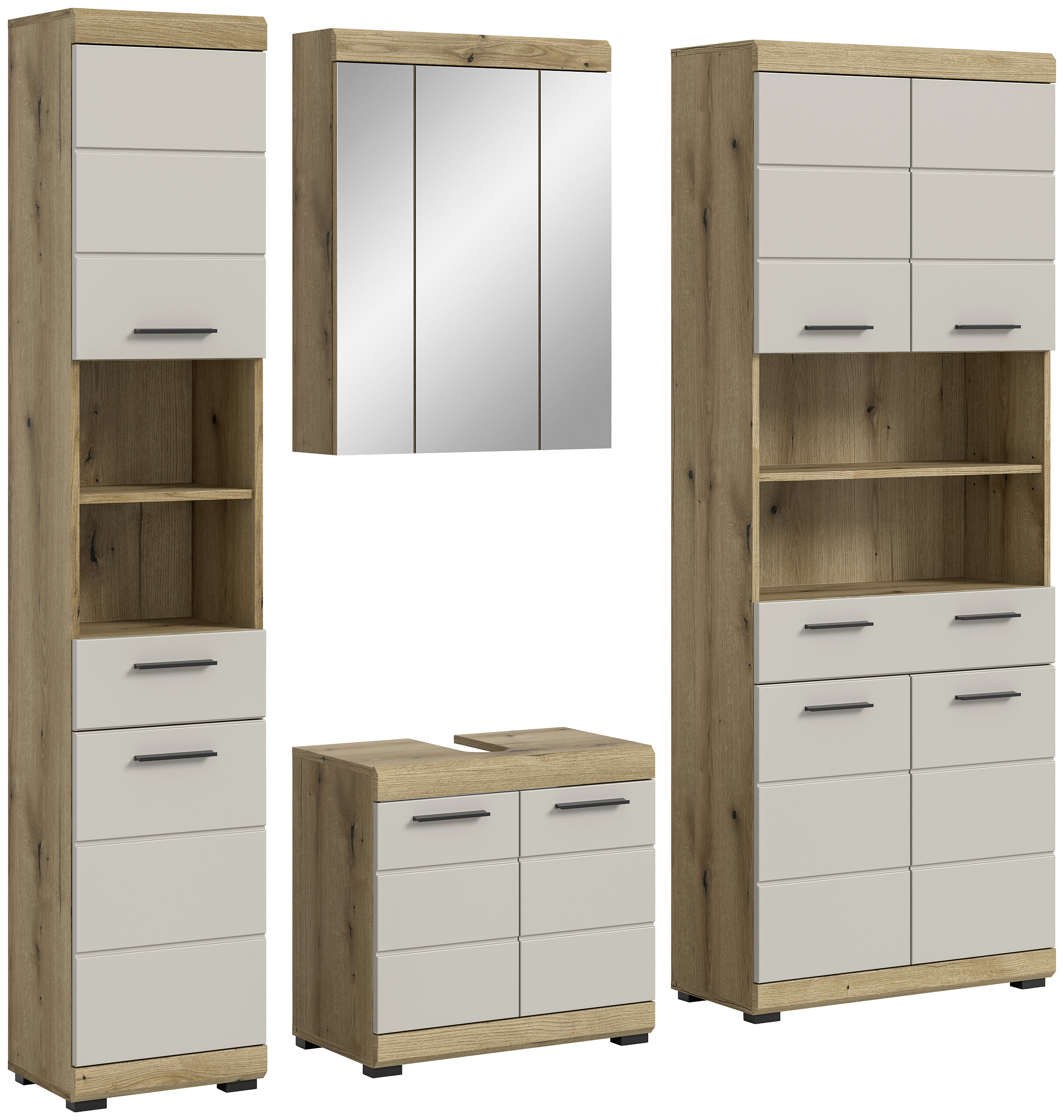 Badezimmer-Set Scout Evoke Oak Nachbildung Kaschmirgrau Nachbildung B/H/T: ca. 201x191x34 cm