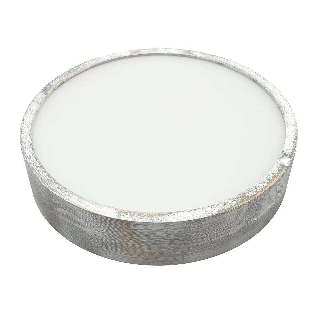 Lamkur Deckenleuchte hellbraun weiß Glas Holz B/H/L: ca. 38,5x12x38,5 cm 3 Brennstellen