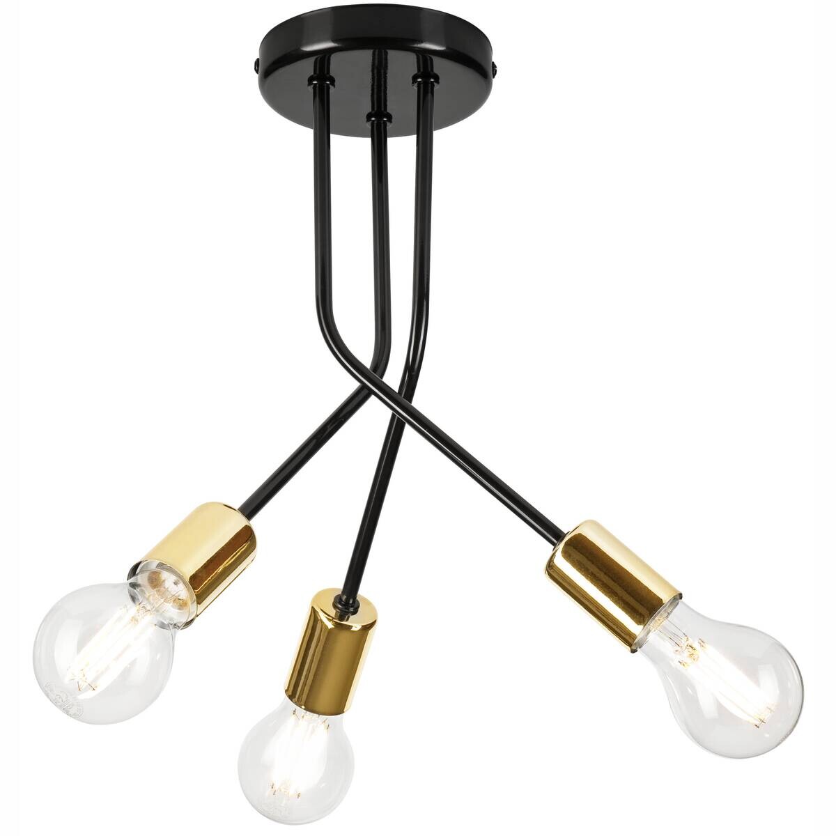 Lamkur Deckenleuchte gold Stahl B/H/L: ca. 33x34x33 cm E27 3 Brennstellen