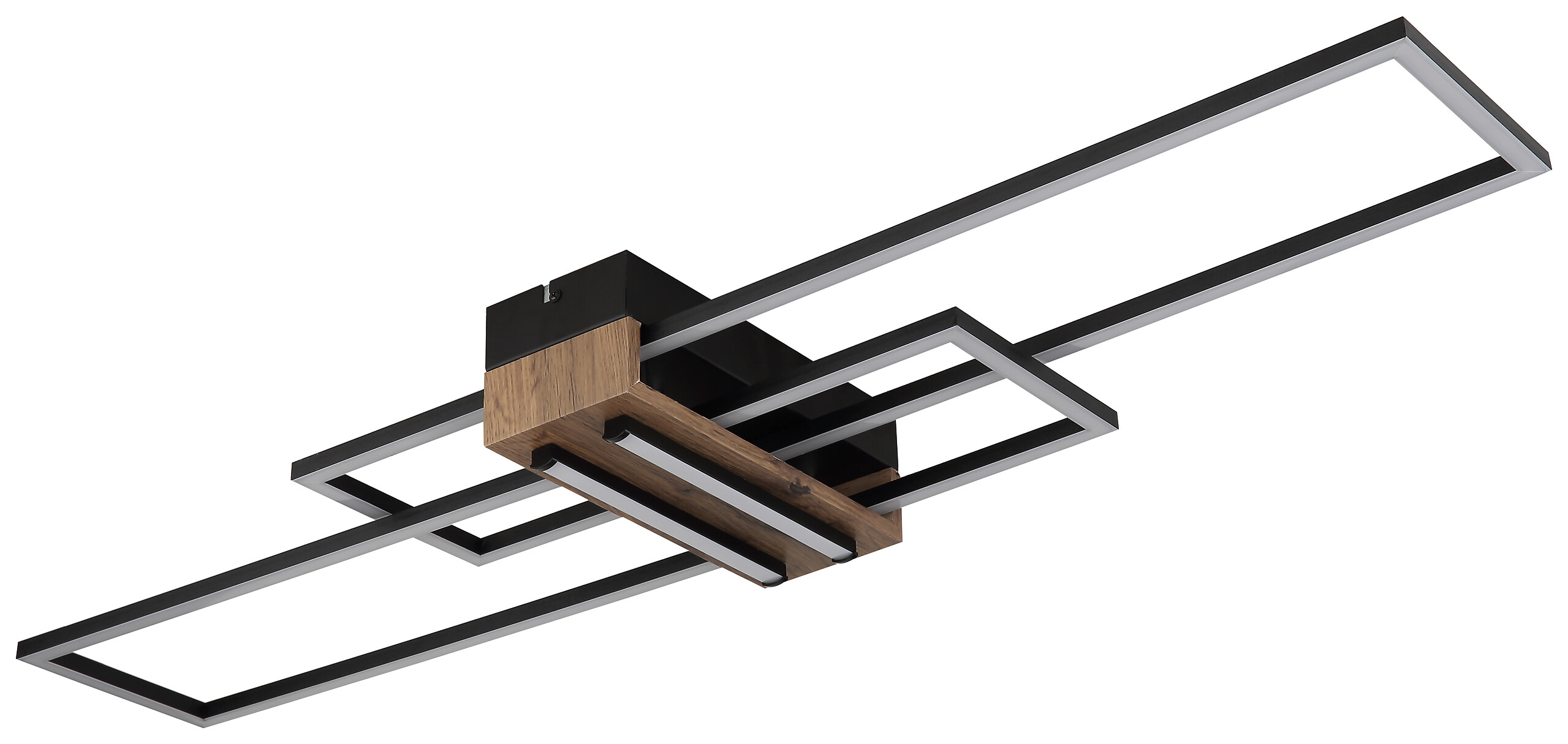 GLOBO Deckenleuchte mattschwarz Opal Metall MDF B/H: ca. 100x9,7 cm 1 Brennstellen