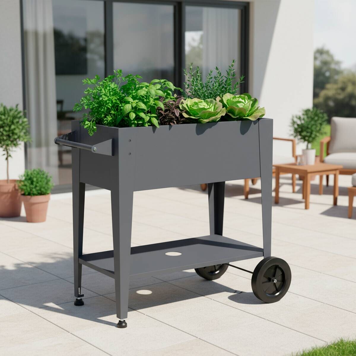 Westmann Hochbeet Mobila anthrazit Stahl B/H/L: ca. 93x80x50 cm