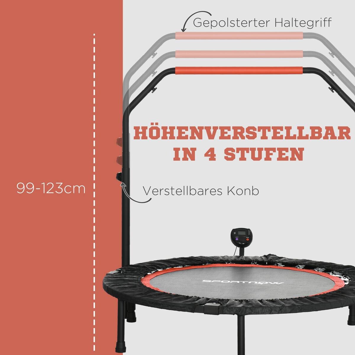 SPORTNOW Trampolin rot Nylon B/H/L: ca. 102x123x102 cm