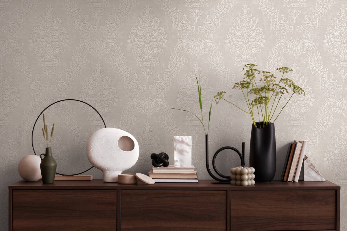 A.S.Creation Vliestapete grau B/H/D: ca. 53x1005x9,1 cm