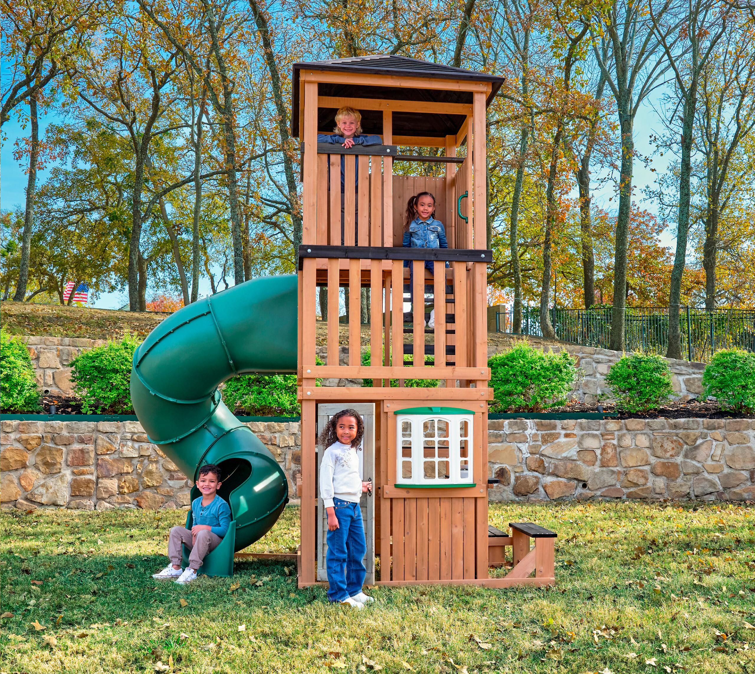 Zwerkules Spielturm Ramba natur B/H/L: ca. 295x380x195 cm