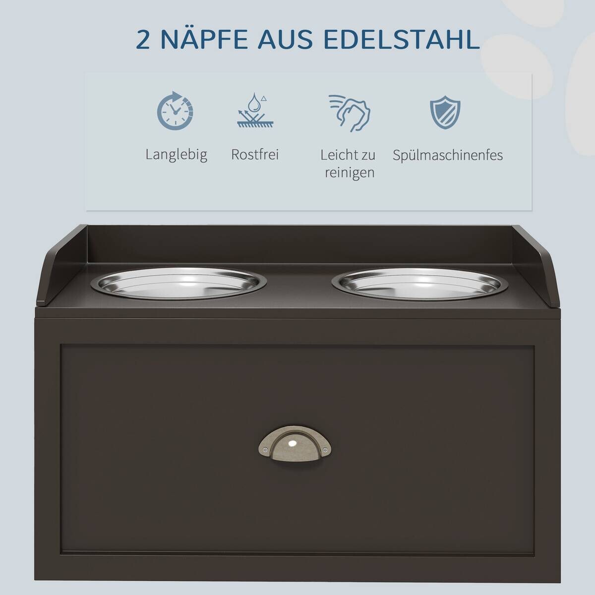 PawHut Hunde-Zubehör braun Edelstahl B/H/L: ca. 30x60x36 cm