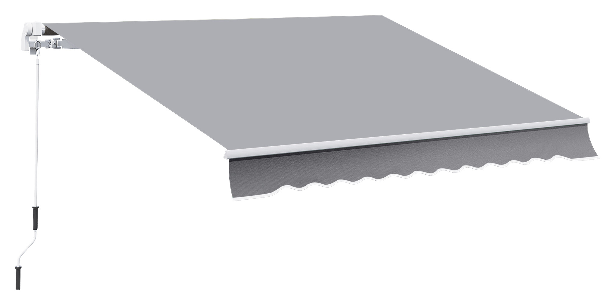 Outsunny Fenstermarkise mit Handkurbel weiß B/T/L: ca. 245x350x395 cm