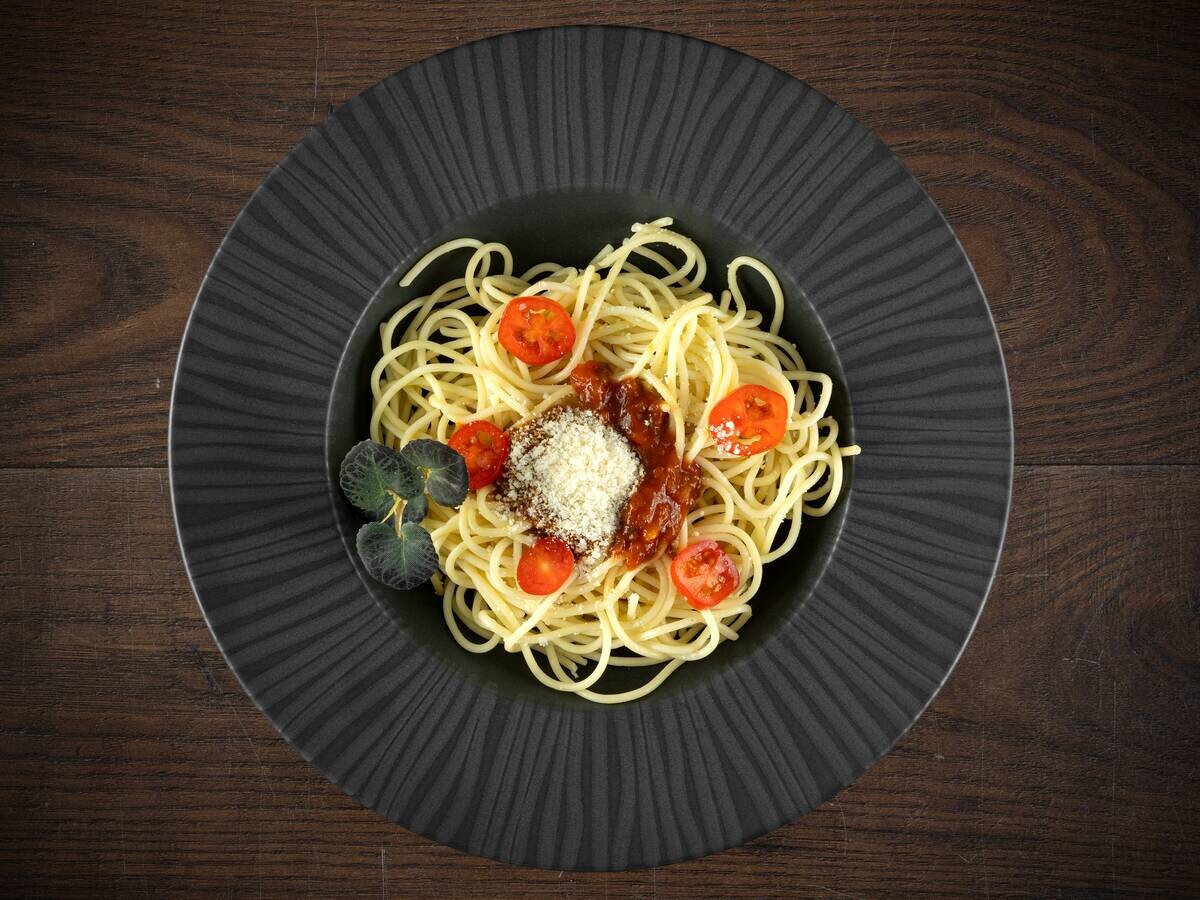 CreaTable Pastateller-Set Vesuvio schwarz Steinzeug H/D: ca. 6x27 cm