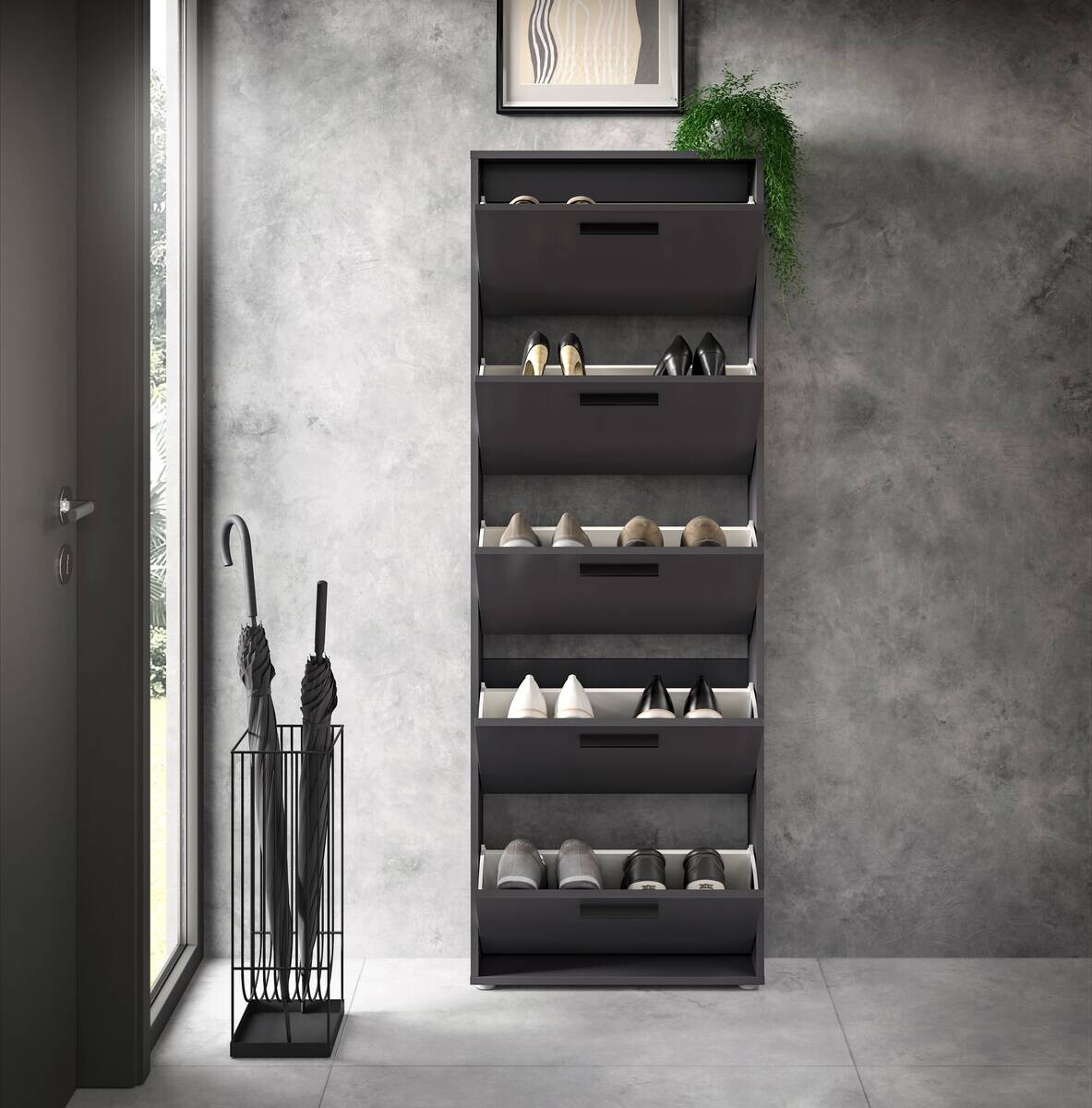 Schuhkipper SAM anthrazit B/H/T: ca. 59x169x17 cm
