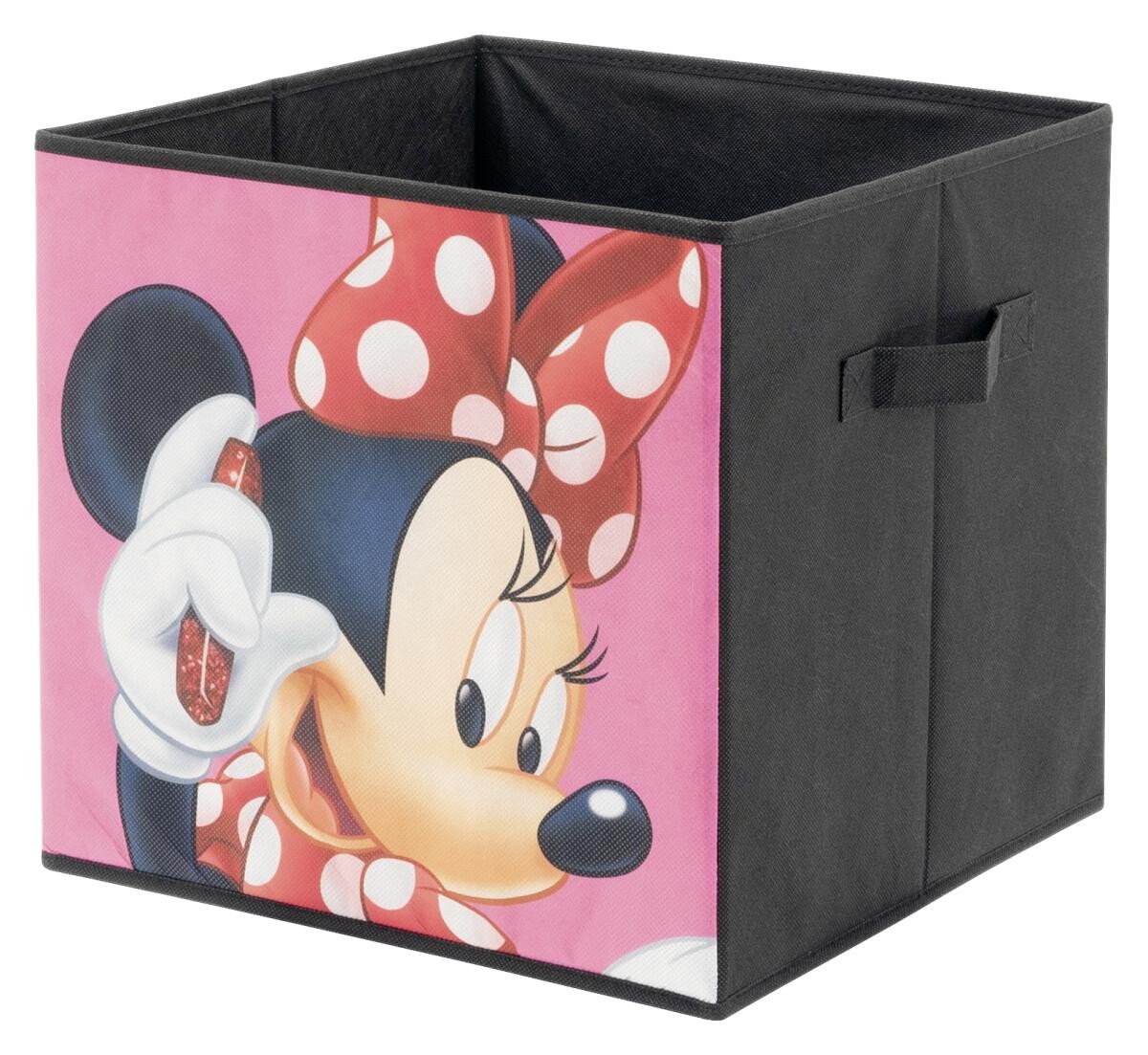 Stoffbox Mickey/Minnie schwarz B/H/T: ca. 32x32x32 cm