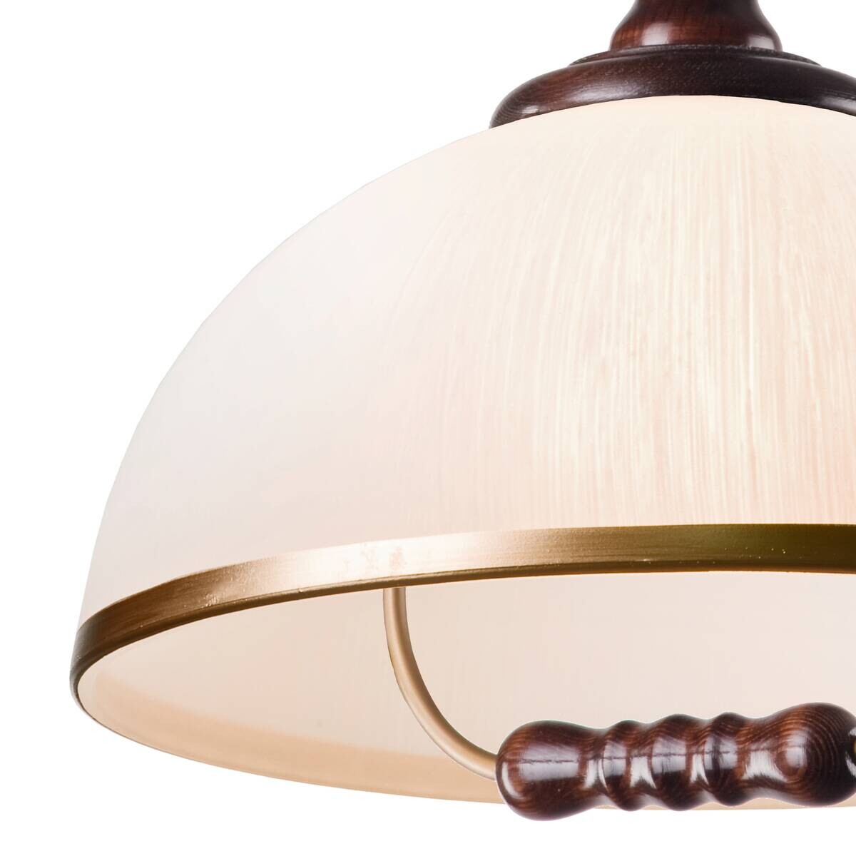 Lamkur Pendelleuchte Ramona natur Kunststoff Glas Holz H/L: ca. 64x30 cm E27 1 Brennstellen