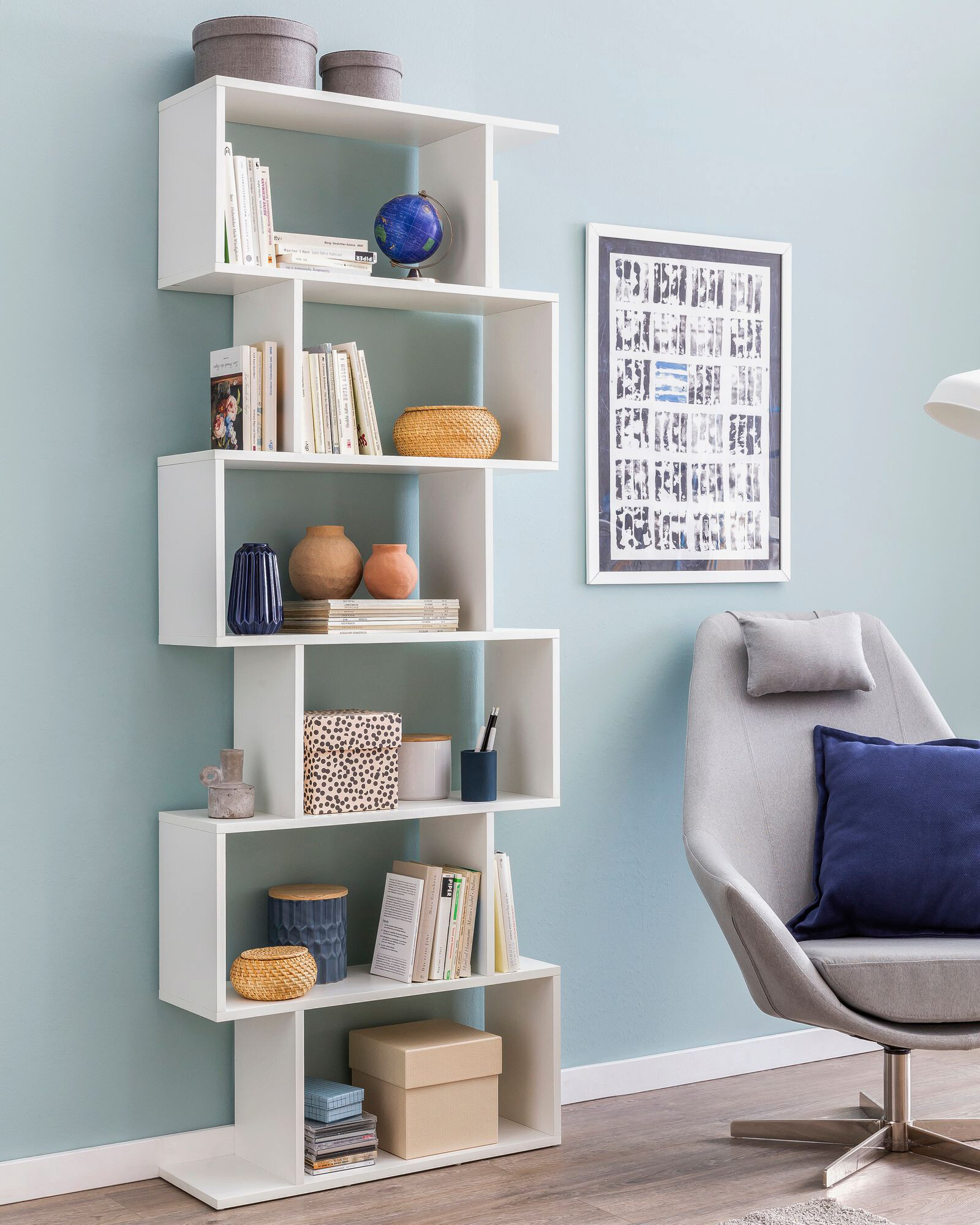 Regal weiß B/H/T: ca. 70x190,5x24,5 cm