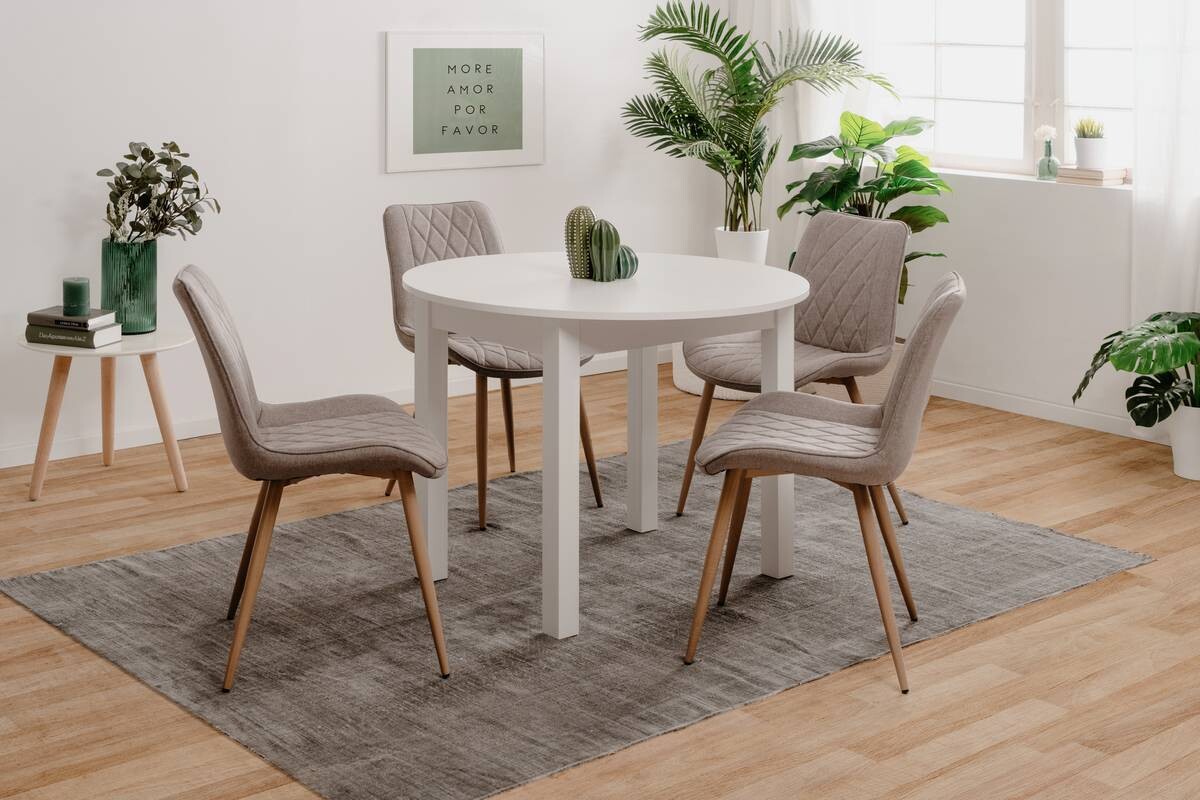 Esstisch Coburg weiß B/H/T/D: ca. 100x76x100x100 cm Esstisch Coburg weiß B/H/T/D: ca. 100x76x100x100 cm