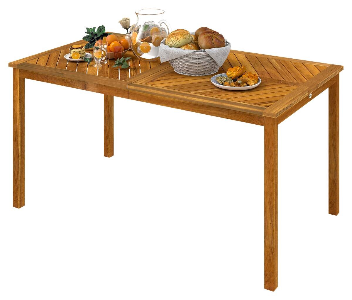 Outsunny Gartentisch Holzoptik Alteiche B/H/L: ca. 85x75x150 cm