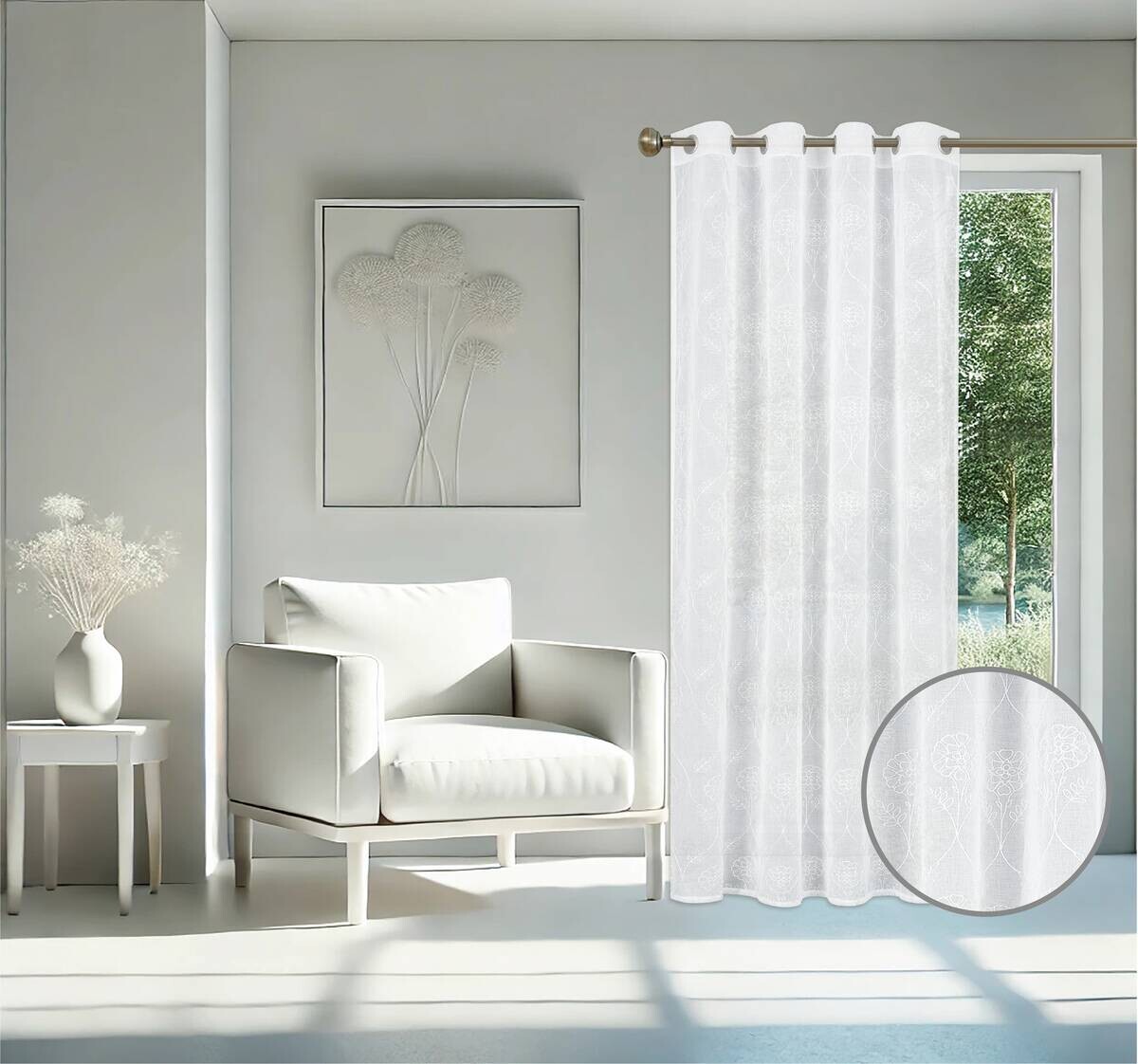 home Topline Ösenvorhang Luna weiß B/L: ca. 135x245 cm