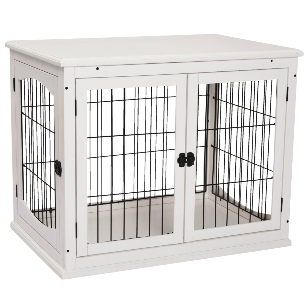 PawHut Hundekäfig weiß Eisen B/H/L: ca. 81x66x58,5 cm