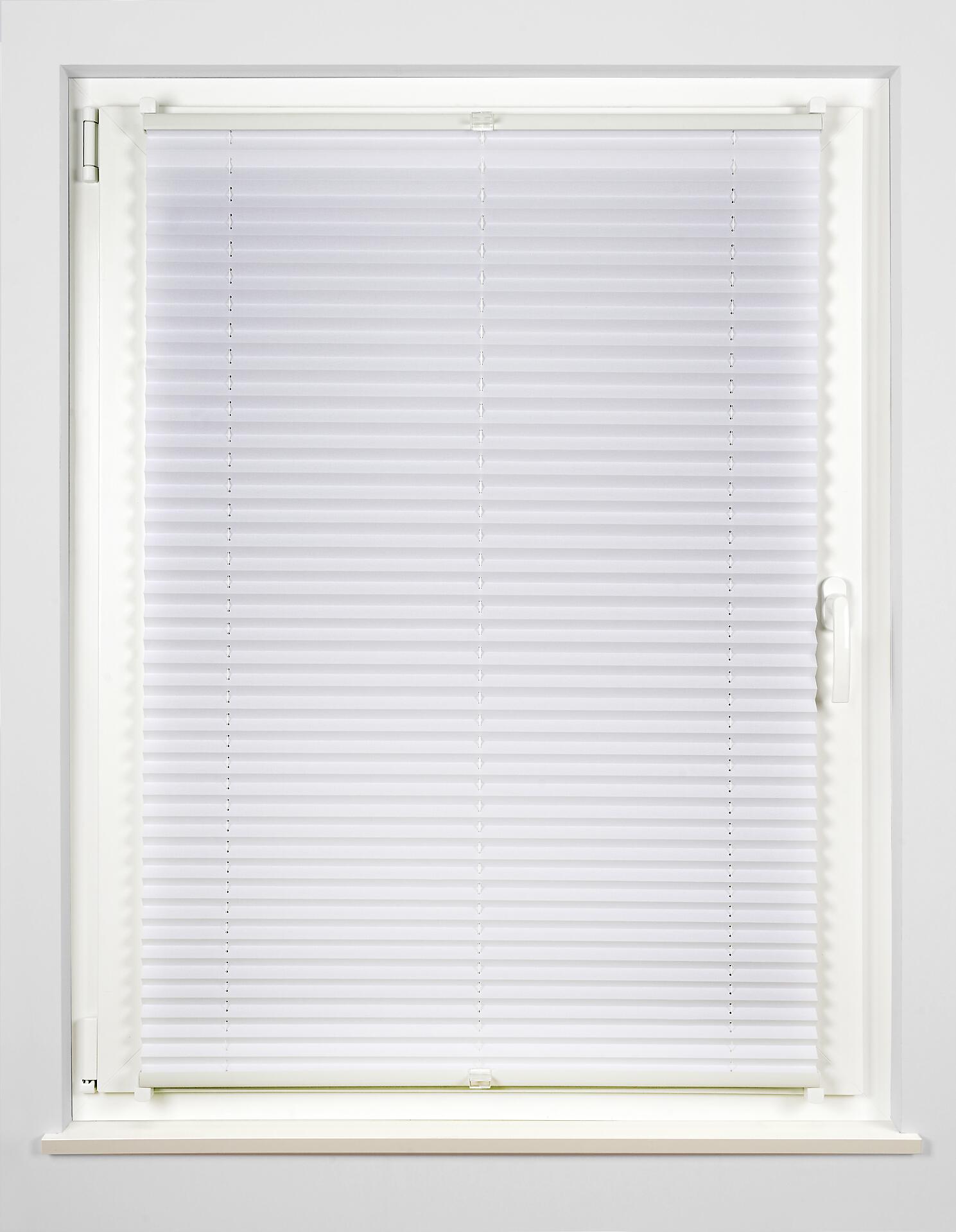 Hochwertiges Klemmplissee weiß B/L: ca. 120x130 cm