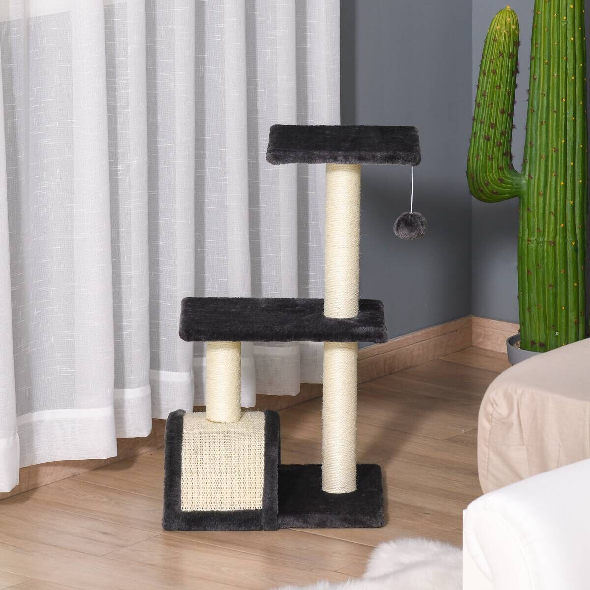 PawHut Kratzbaum grau Edelstahl B/H/L: ca. 35x40x72 cm