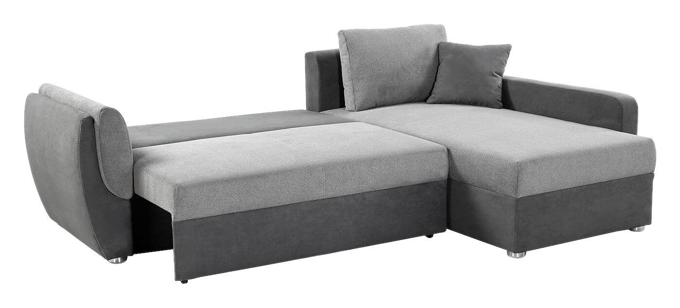 Ecksofa mit Bettfunktion und Bettkasten anthrazit grau Polyester B/H/T: ca. 247x82x178 cm