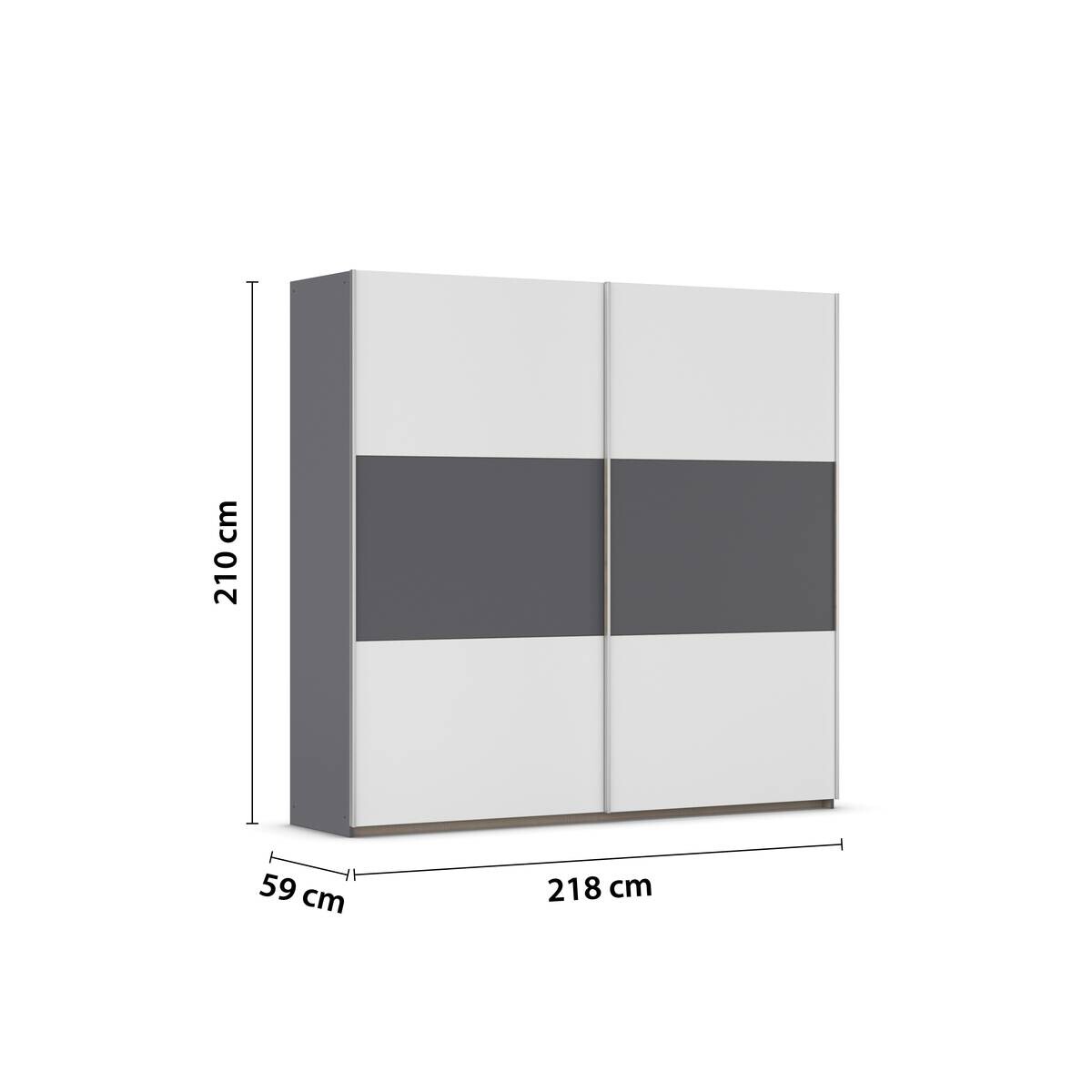 Kleiderschrank Oslo Alpinweiß grau B/H/T: ca. 218x210x59 cm