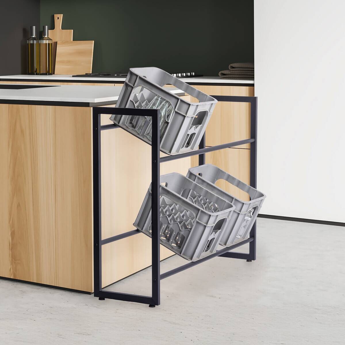 Kastenständer schwarz Metall B/H/T: ca. 104x82x32 cm