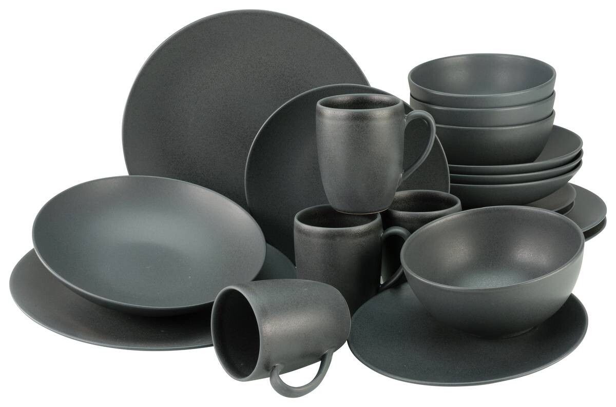 CreaTable Kombiservice Soft Touch schwarz Stein 20 tlg.