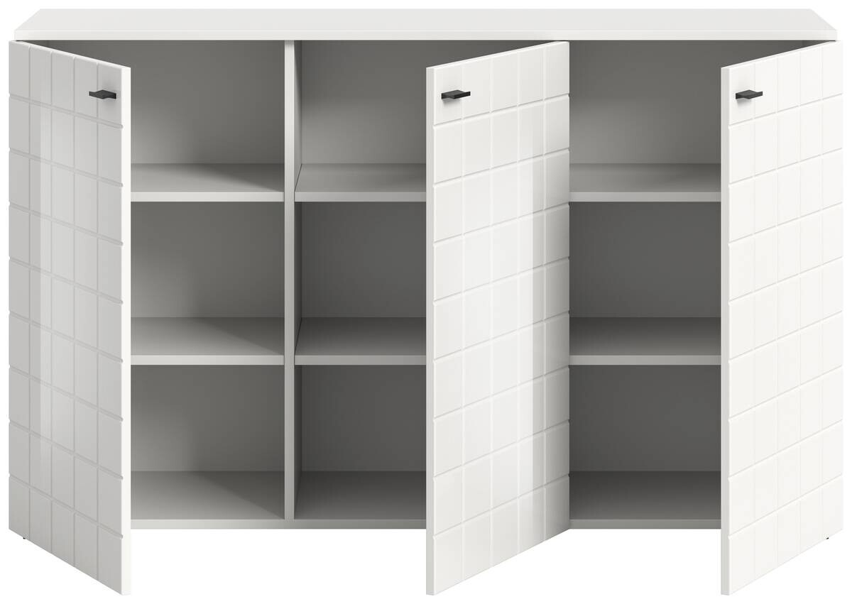 Sideboard Monte weiß weiß Hochglanz B/H/T: ca. 138x86x37 cm