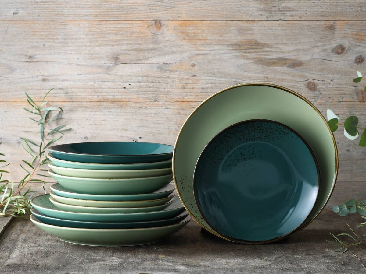 CreaTable Tafelservice Nature Collection Green Life grün Keramik