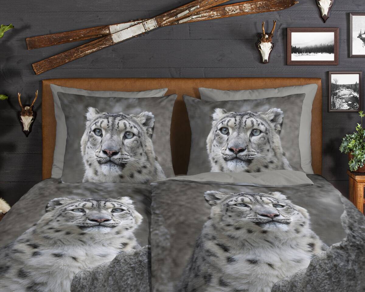 Baumwoll Bettwäsche Chief Flanell grau Baumwolle B/L: ca. 135x200 cm