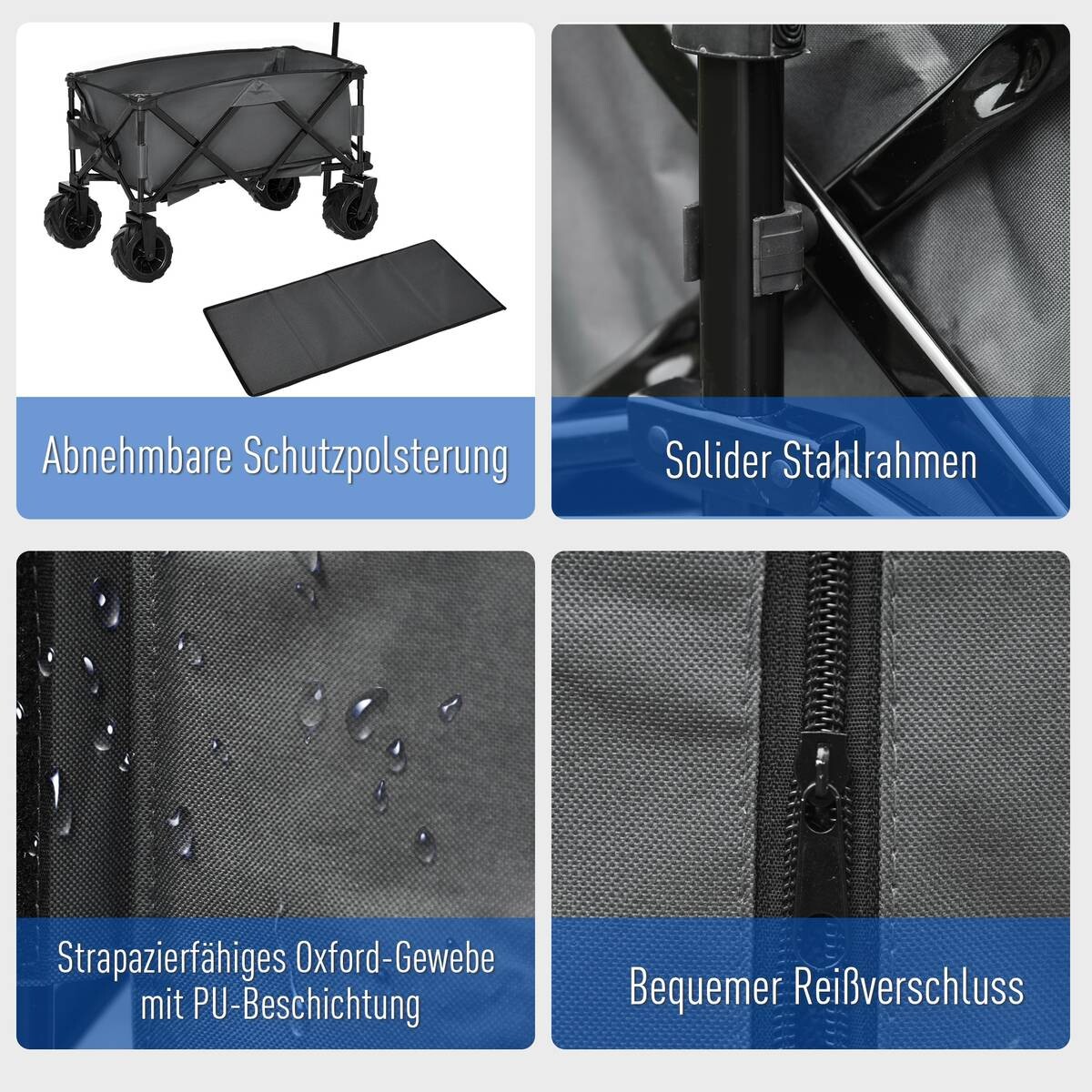 Outsunny Transportwagen grau B/H/L: ca. 55x61x108 cm