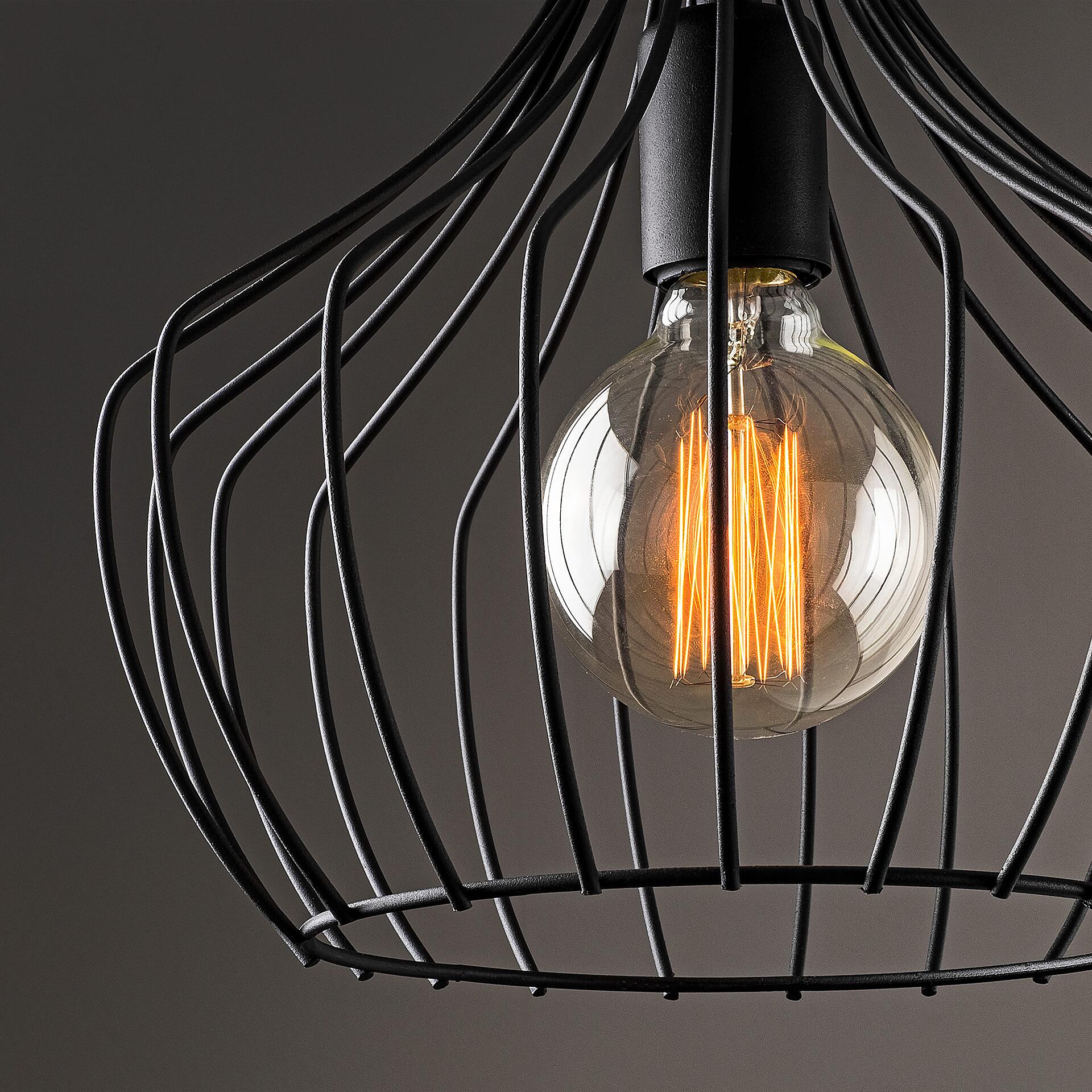 Opviq Pendelleuchte Mezopotamya schwarz B/H/T/L/D: ca. 27x126x27x27x27 cm E27 1 Brennstellen