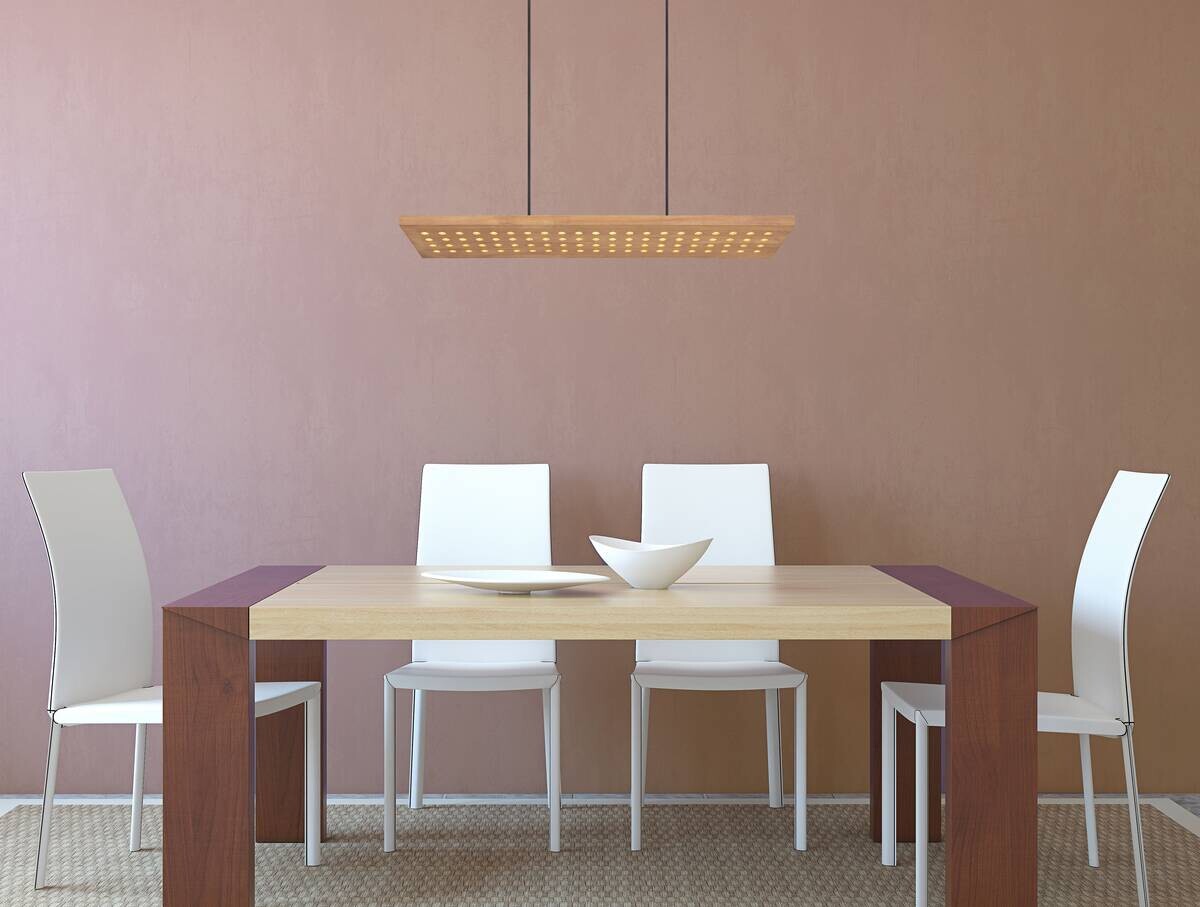 GLOBO LED-Pendelleuchte DOLORES 15770H dunkelbraun mattschwarz Holz Metall B/H/L: ca. 20x120x80 cm 1.0 Brennstellen