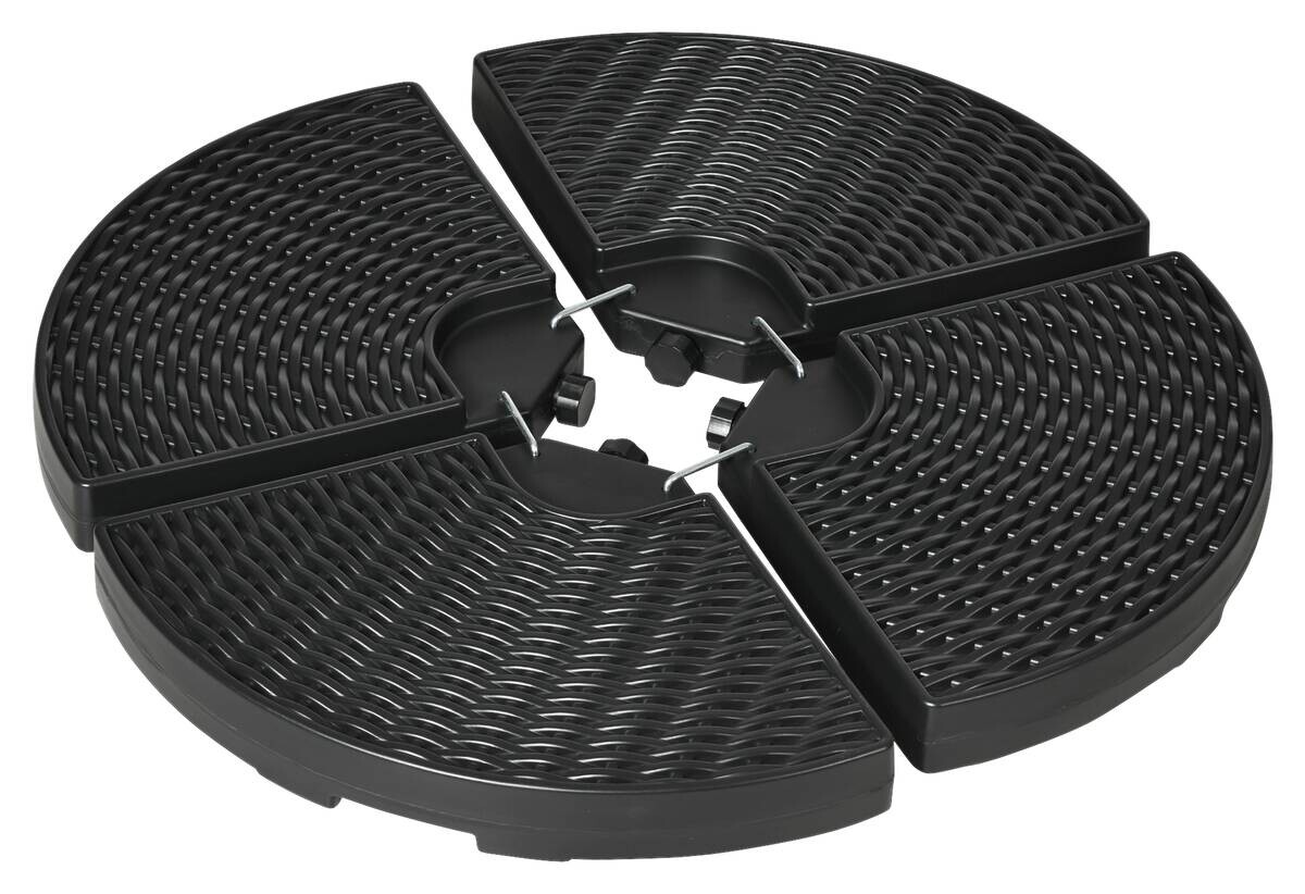 Outsunny Schirmständer schwarz Edelstahl B/H/L: ca. 100x100x8 cm