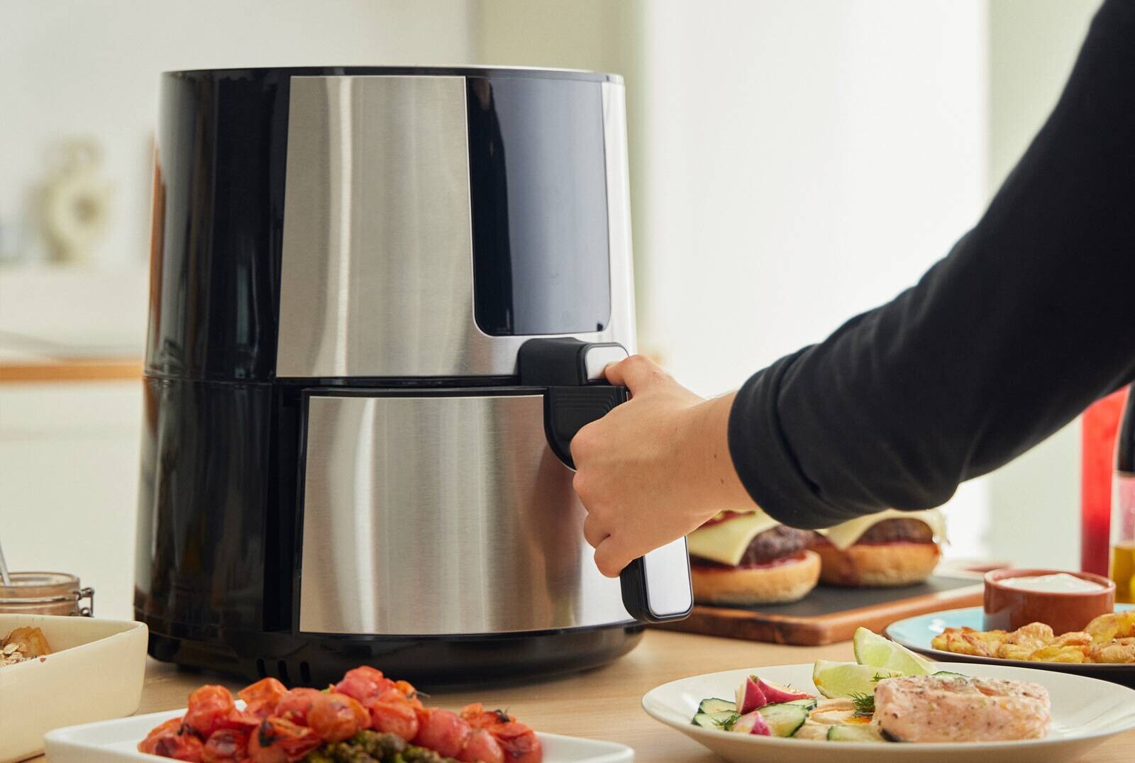 MASTERPRO Heißluftfritteuse BGMP-9307 silber Edelstahl B: ca. 26 cm ca. 3,6 l