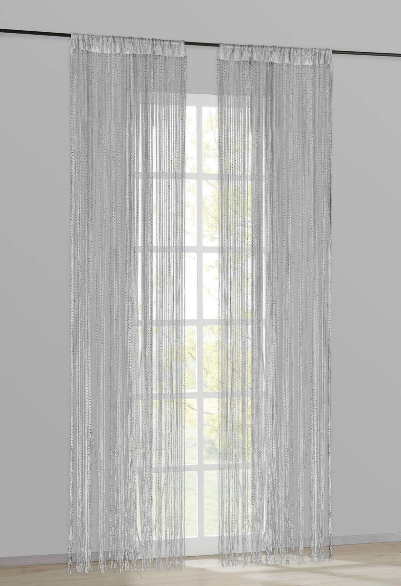 ACUS design collection Fadenvorhang Lurex weiß B/L: ca. 90x245 cm